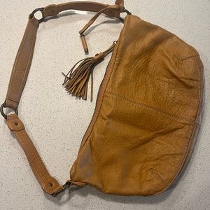 Yellow Leather Purse with Tassel